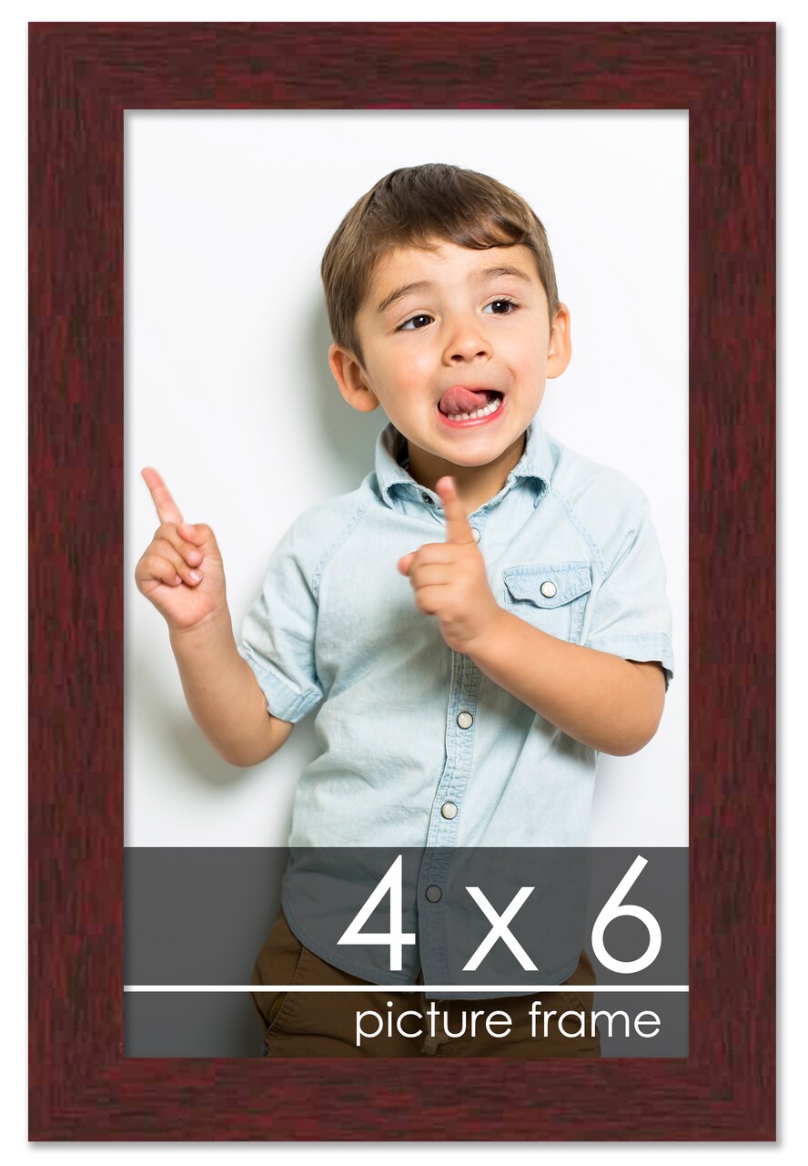 4x6 Solid Wood Picture Frame with UV-Resistant Acrylic & Acid-Free Backing, Available in 6 Finishes: Matte Black, Matte White, Metallic Bronze, Silver, Natural Wood Grain & Mahogany